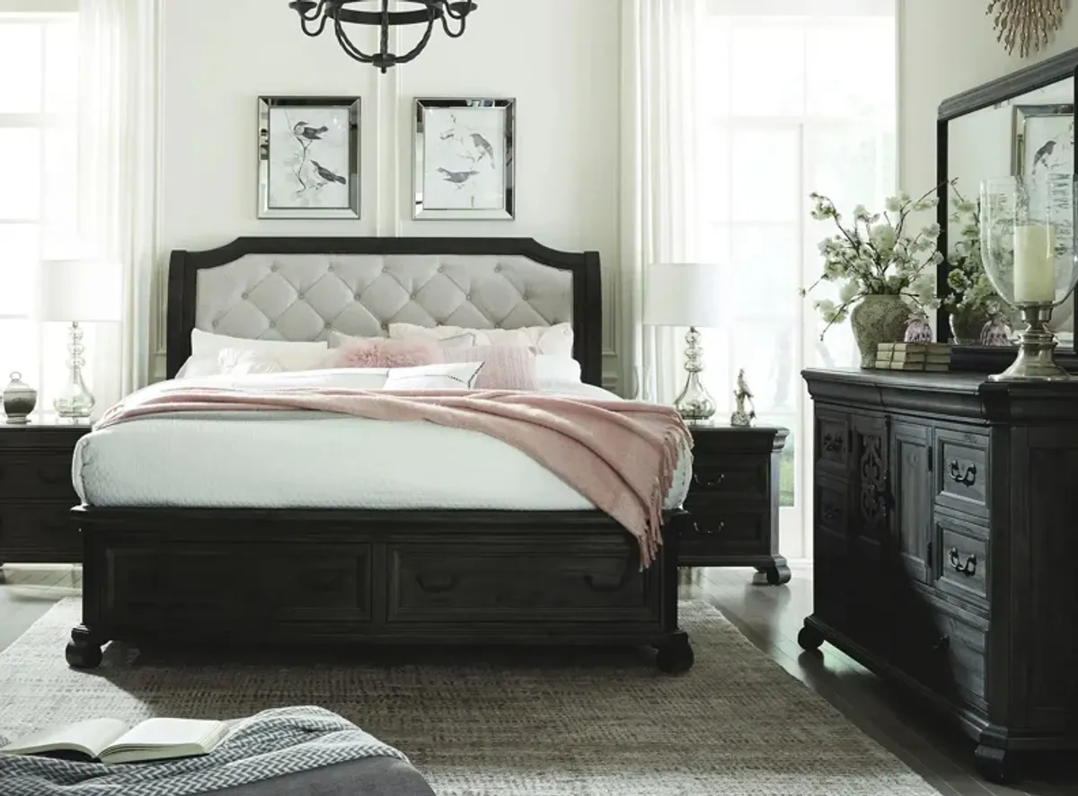 Bellamy 4-pc. Upholstered Bedroom Set with Storage Sleigh Bed