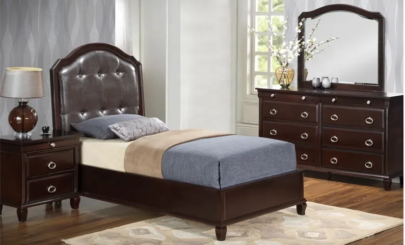 Abbot 4-pc. Upholstered Bedroom Set in Cappuccino by Glory Furniture
