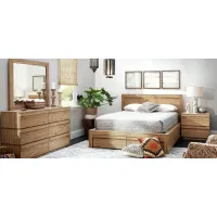 Playa 4-pc. Platform Bedroom Set w/ Storage Bed in Brown by Bellanest