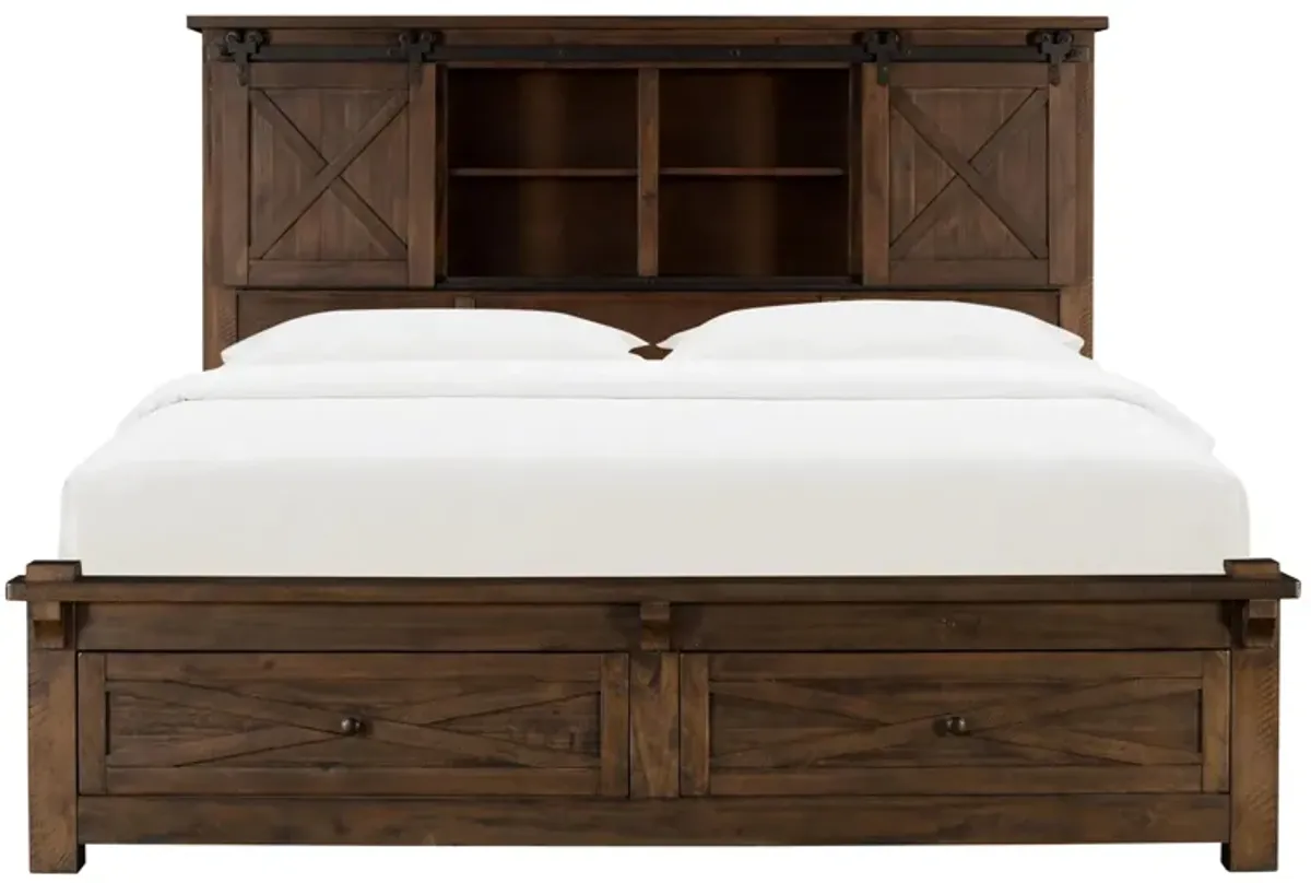 Sun Valley Storage Bed in Rustic Timber by A-America