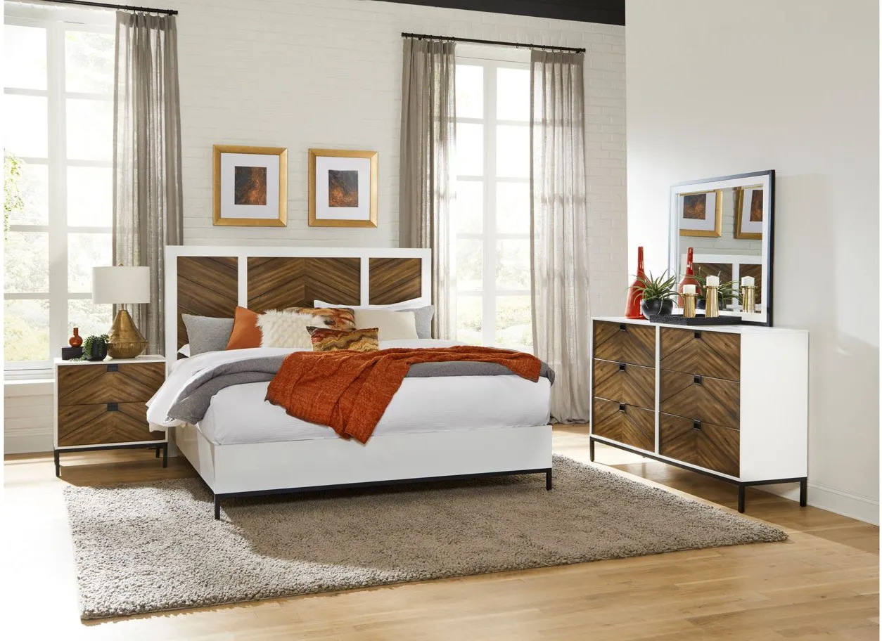 West End Bed in 2-Tone Finish (White and Walnut) by Homelegance