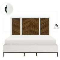 West End Bed in 2-Tone Finish (White and Walnut) by Homelegance