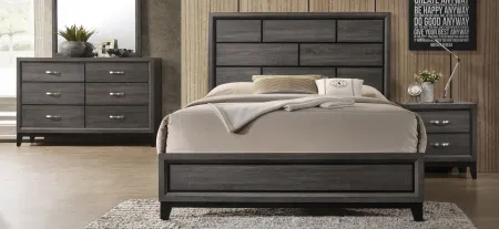 Akerson Queen Panel Bed in Dark Gray by Crown Mark