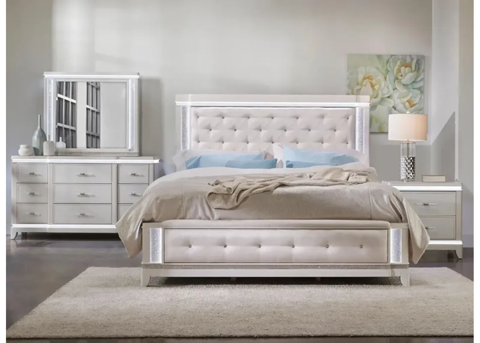 Carmelita 4-pc. Bedroom Set in White by Davis Intl.