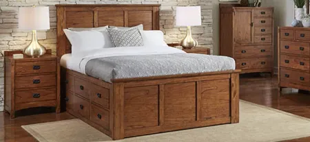 Mission Hill Storage Bed in Harvest by A-America
