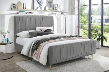 Zara King Bed in Gray by Meridian Furniture