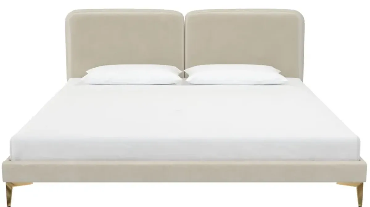 Coco King Upholstered Bed in Ivory by DOREL HOME FURNISHINGS