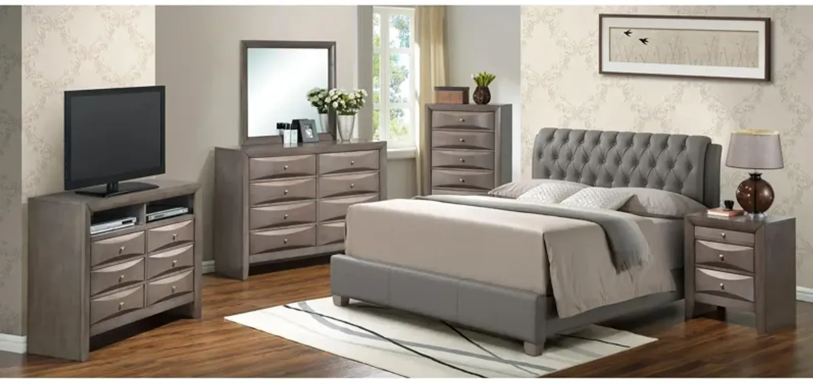 Marilla 4-pc. Upholstered Bedroom Set