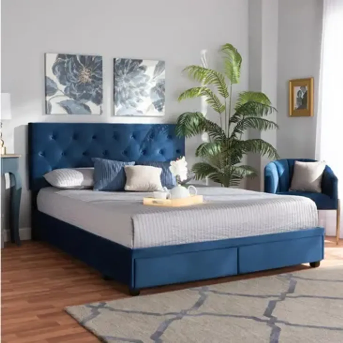 Caronia Upholstered 2-Drawer Platform Storage Bed