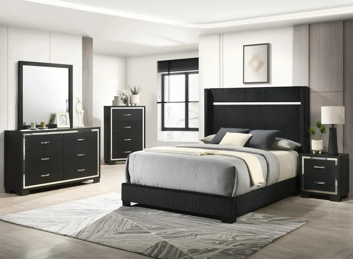 Gennro 5pc. Bedroom Set in Black by Crown Mark