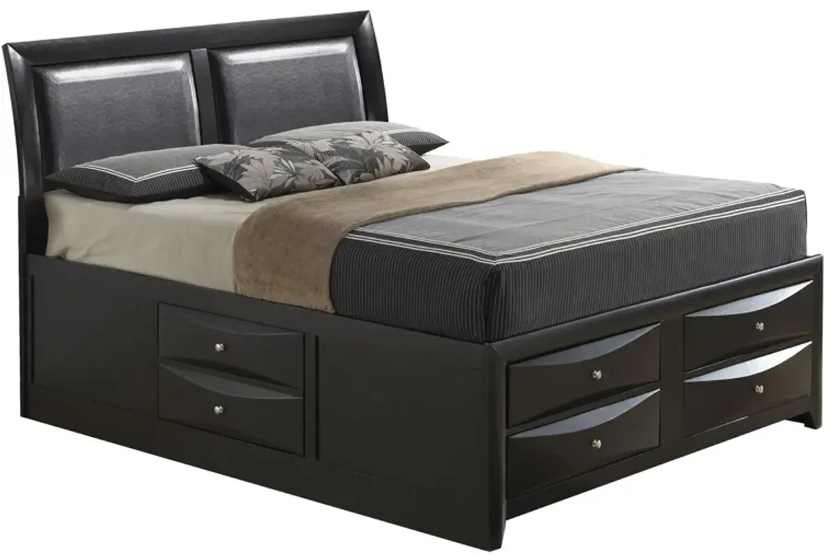 Marilla Upholstered Captain's Bed in Black by Glory Furniture