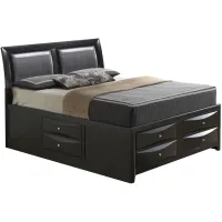 Marilla Upholstered Captain's Bed in Black by Glory Furniture