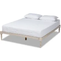 Iseline King Size Platform Bed Frame in Antique White by Wholesale Interiors