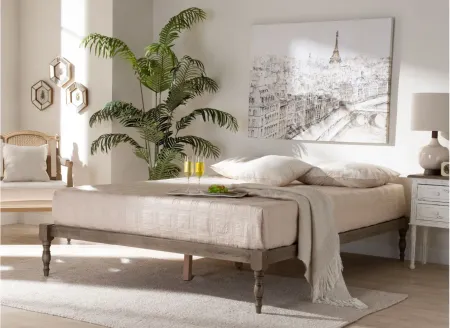 Iseline King Size Platform Bed Frame in Antique Grey by Wholesale Interiors