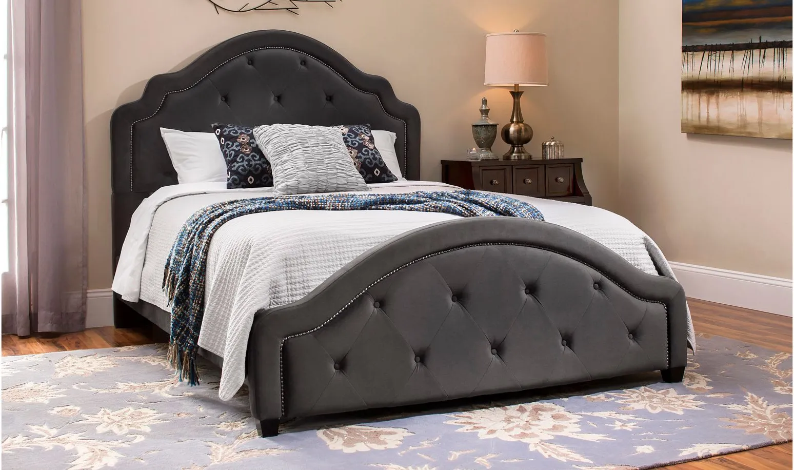 Bowman Bed - Charcoal in Charcoal by Hillsdale Furniture