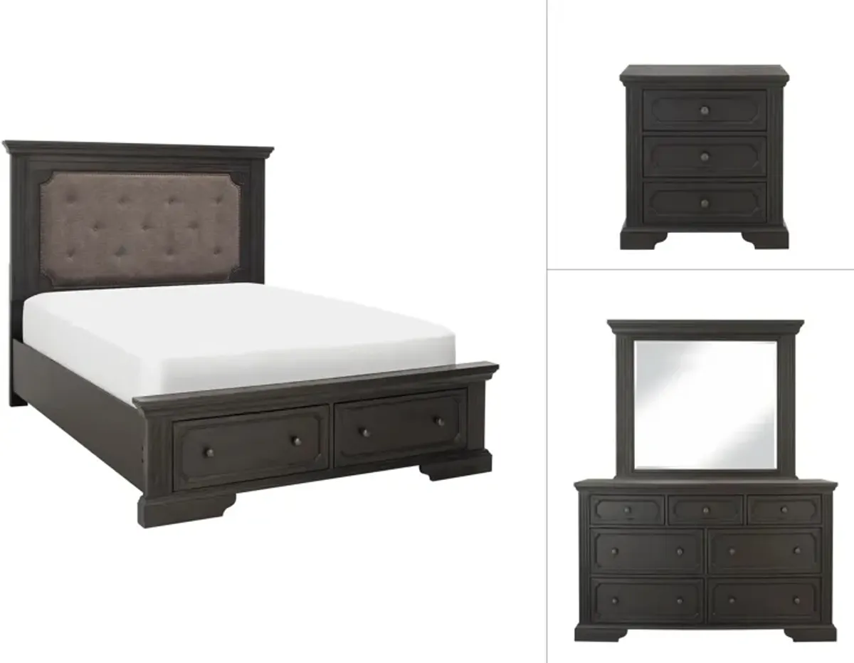 Brunswick 4-pc Bedroom Set in Charcoal by Bellanest