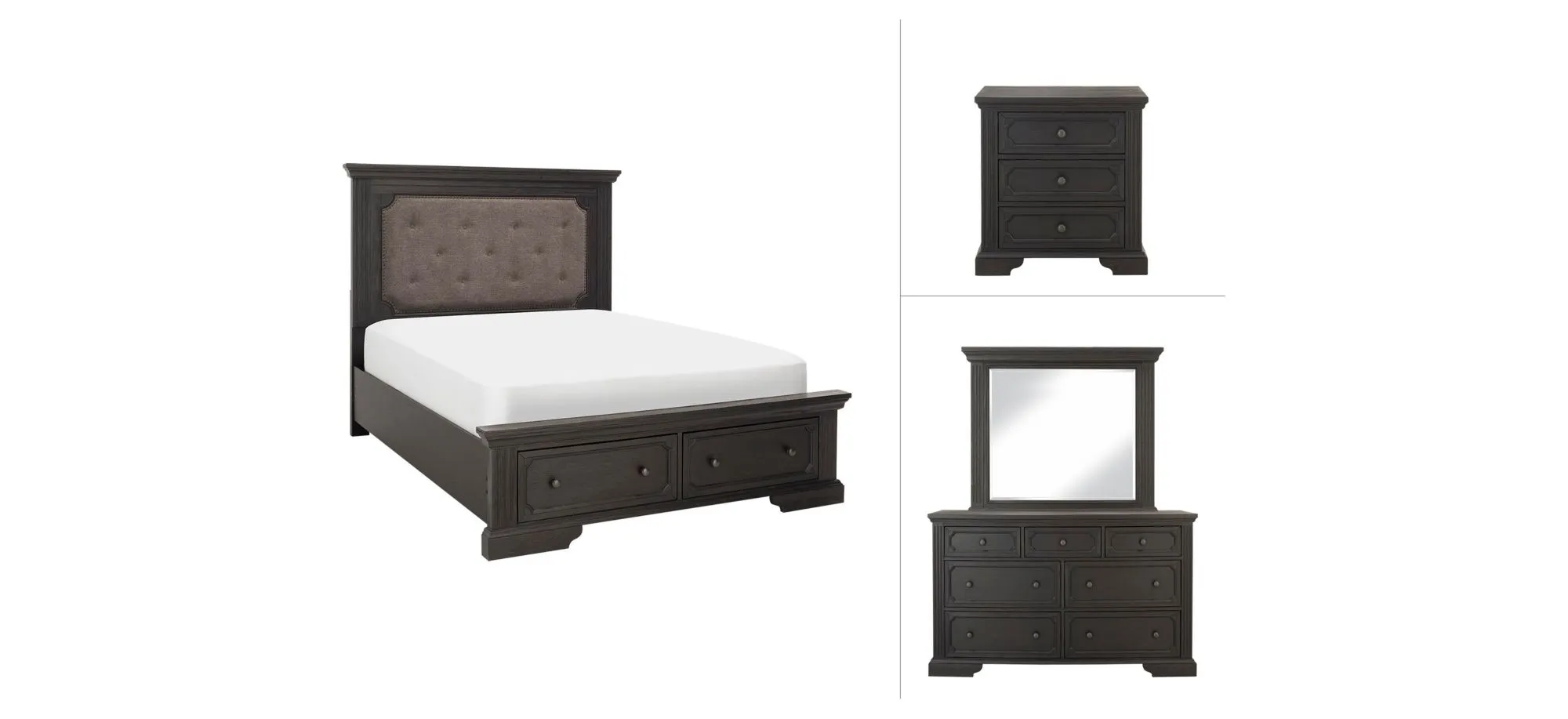 Brunswick 4-pc Bedroom Set in Charcoal by Bellanest