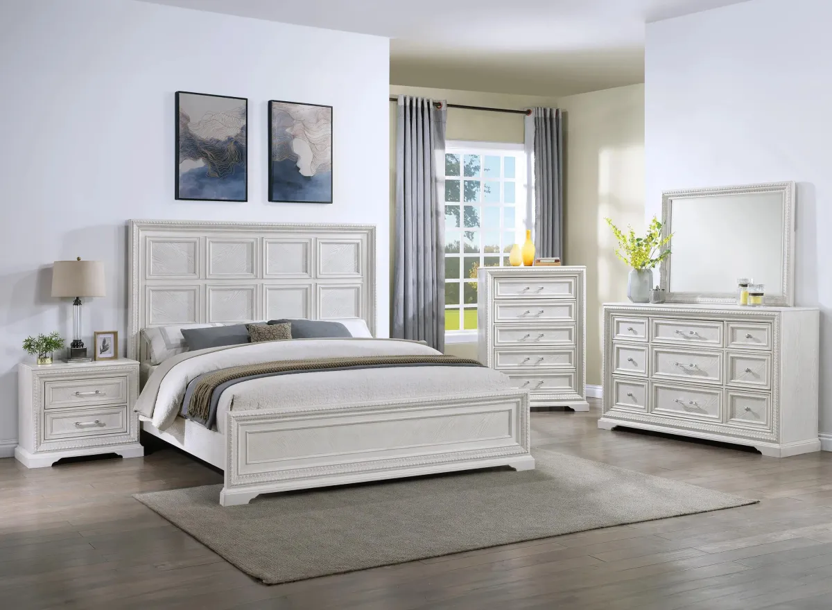 Alexandria 5pc. Bedroom Set in White Wash by Crown Mark