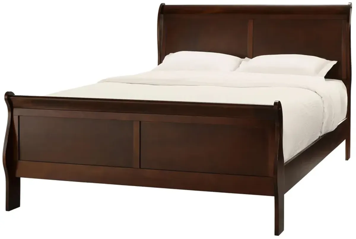 Edina Bed in Brown Cherry by Homelegance