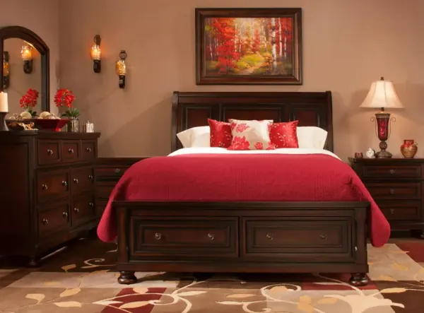 Donegan 5-pc. Sleigh Platform Storage Bedroom Set