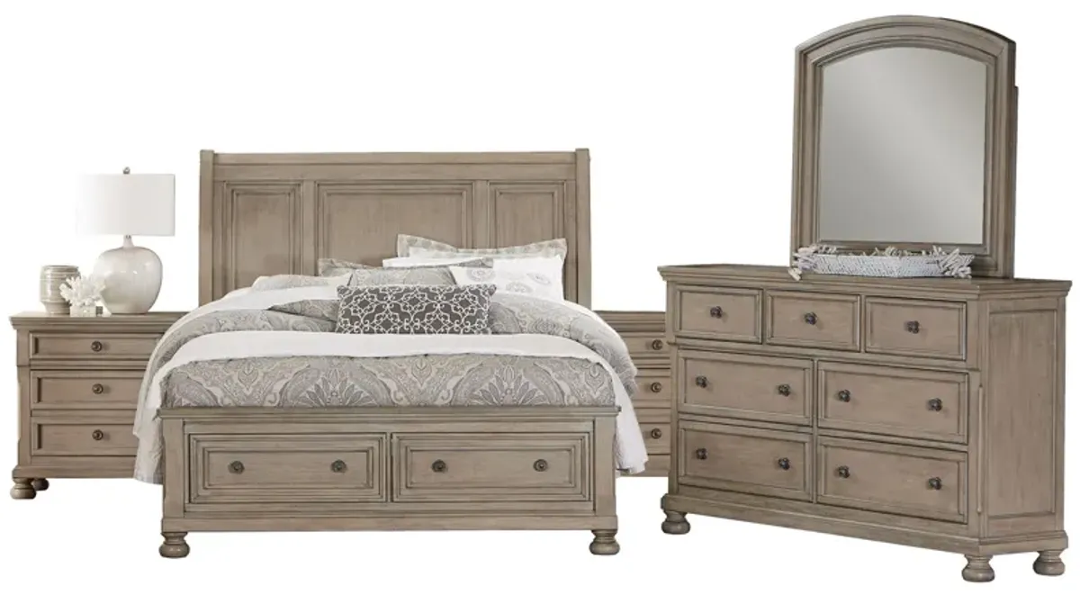 Donegan 5-pc. Sleigh Platform Storage Bedroom Set