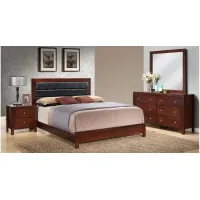 Burlington 4-pc. Upholstered Bedroom Set in Cherry by Glory Furniture