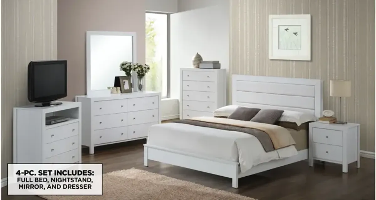 Burlington 4-pc. Upholstered Bedroom Set in White by Glory Furniture