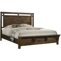 Curtis Panel Bed in Rustic Weathered Brown by Crown Mark