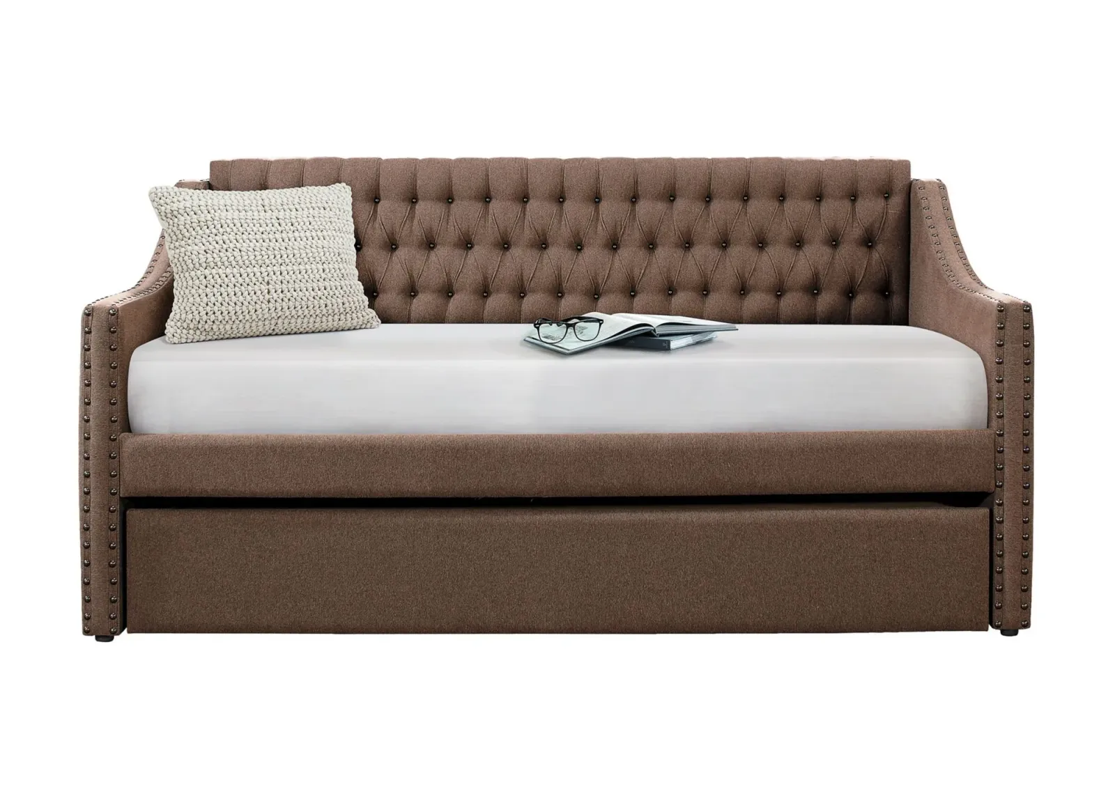 Bibiana Twin Daybed With Trundle in Brown by Homelegance