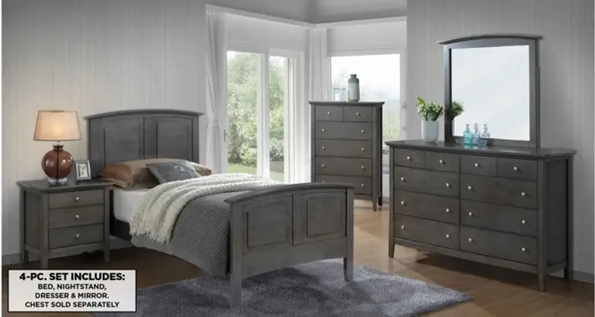 Hammond 4-pc. Twin Bedroom Set in Smoked Gray by Glory Furniture