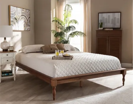 Romy Vintage Full Size Wood Bed Frame in Ash by Wholesale Interiors