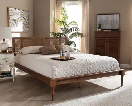 Romy Vintage King Size Platform Bed in Ash by Wholesale Interiors