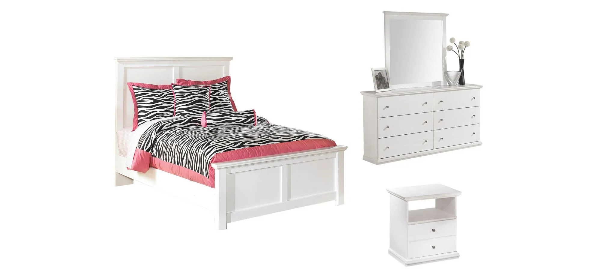 Adele 4-pc. Bedroom Set in White by Ashley Furniture