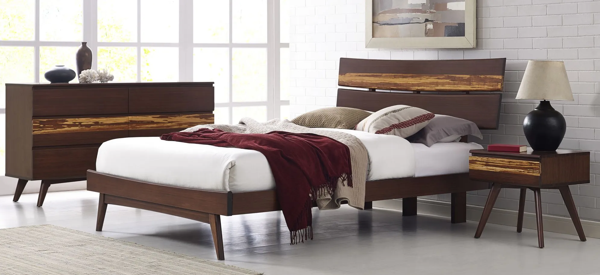 Azara King Platform Bed in Sable by Greenington