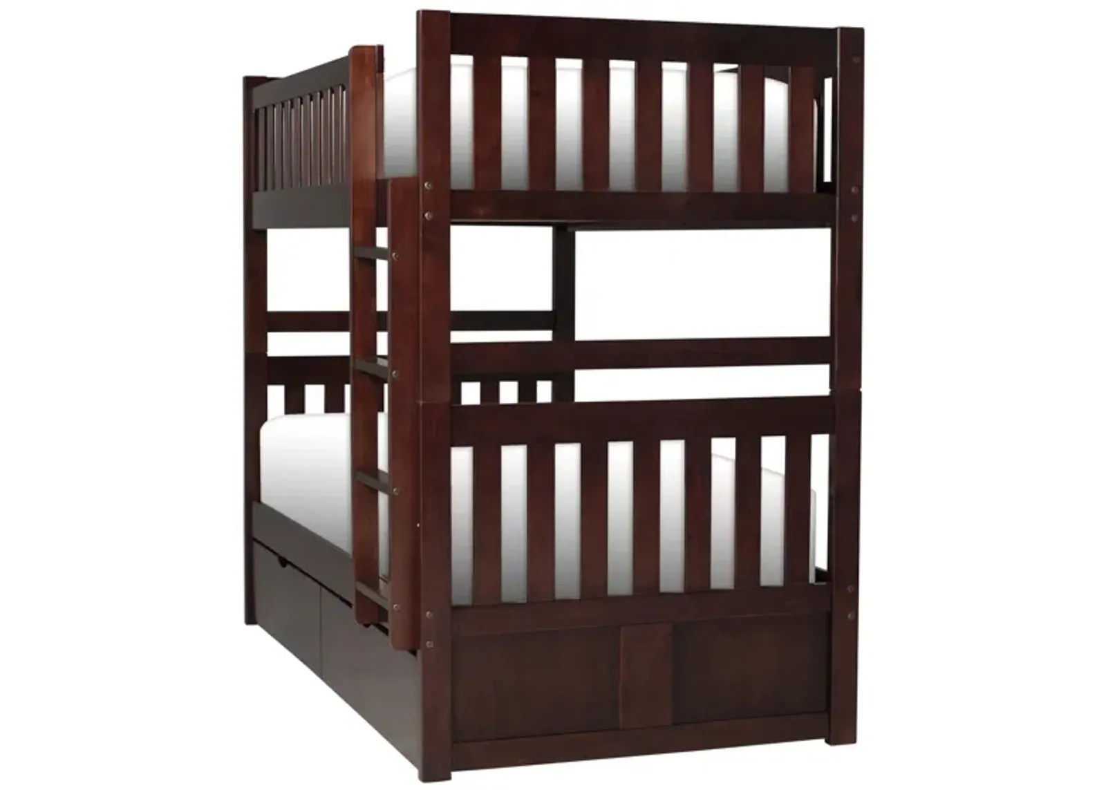 Belisar Twin-Over-Twin Storage Bunk Bed in Cherry by Bellanest