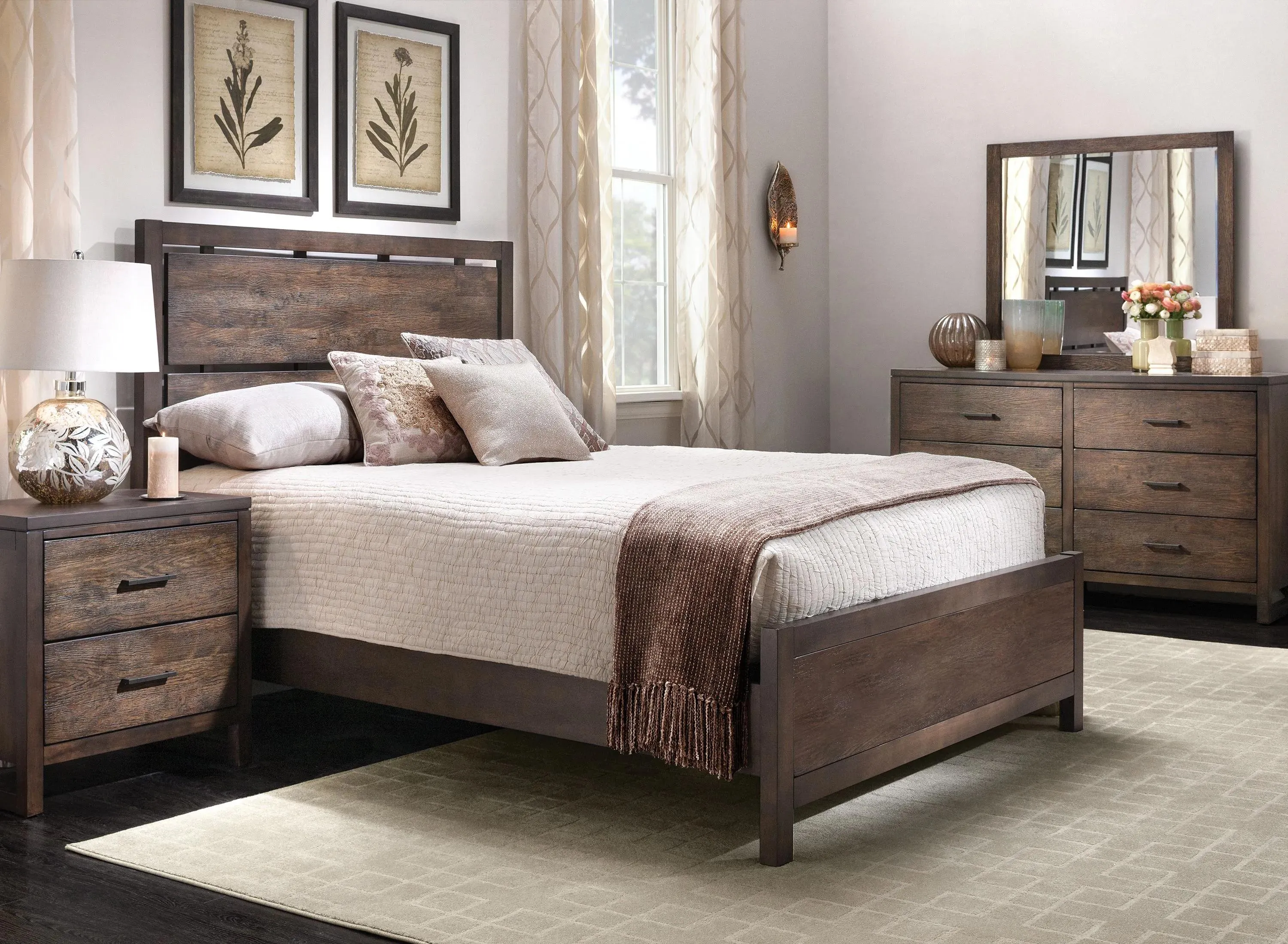 Larkspur 4-pc. Bedroom Set in Two Tone Oak by Bellanest