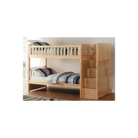 Carissa Bunk Bed with Storage Staircase in Natural by Homelegance