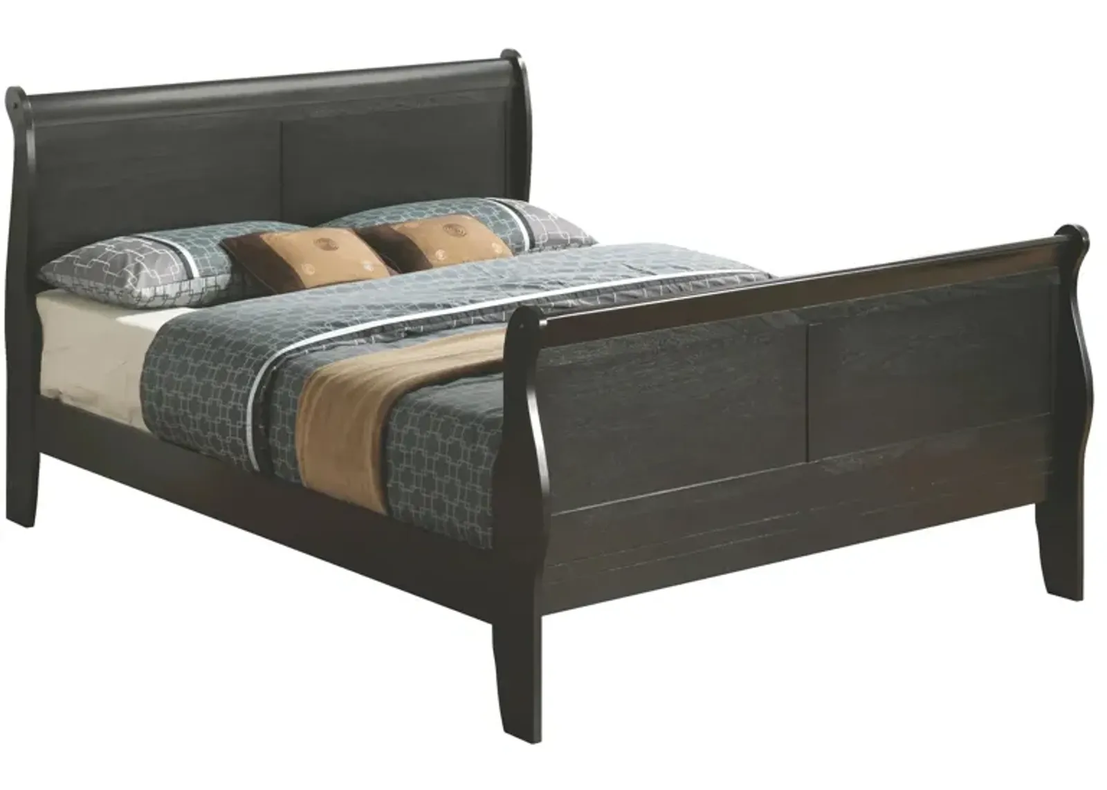 Rossie Sleigh Bed in Black by Glory Furniture