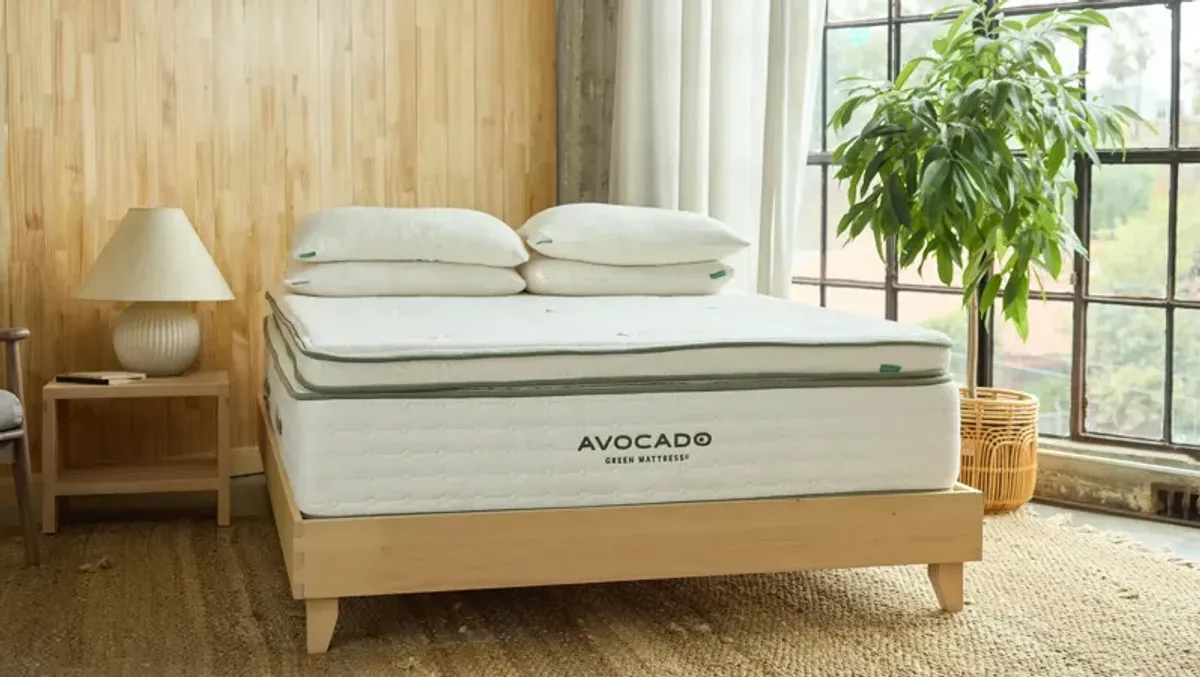 Avocado City Bed Platform Base w/ Headboard