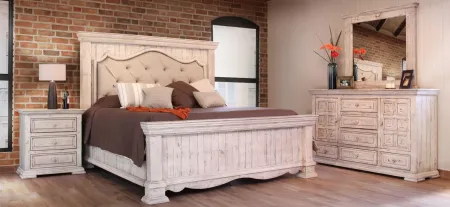 Bella Upholstered Bed in Vintage White by International Furniture Direct