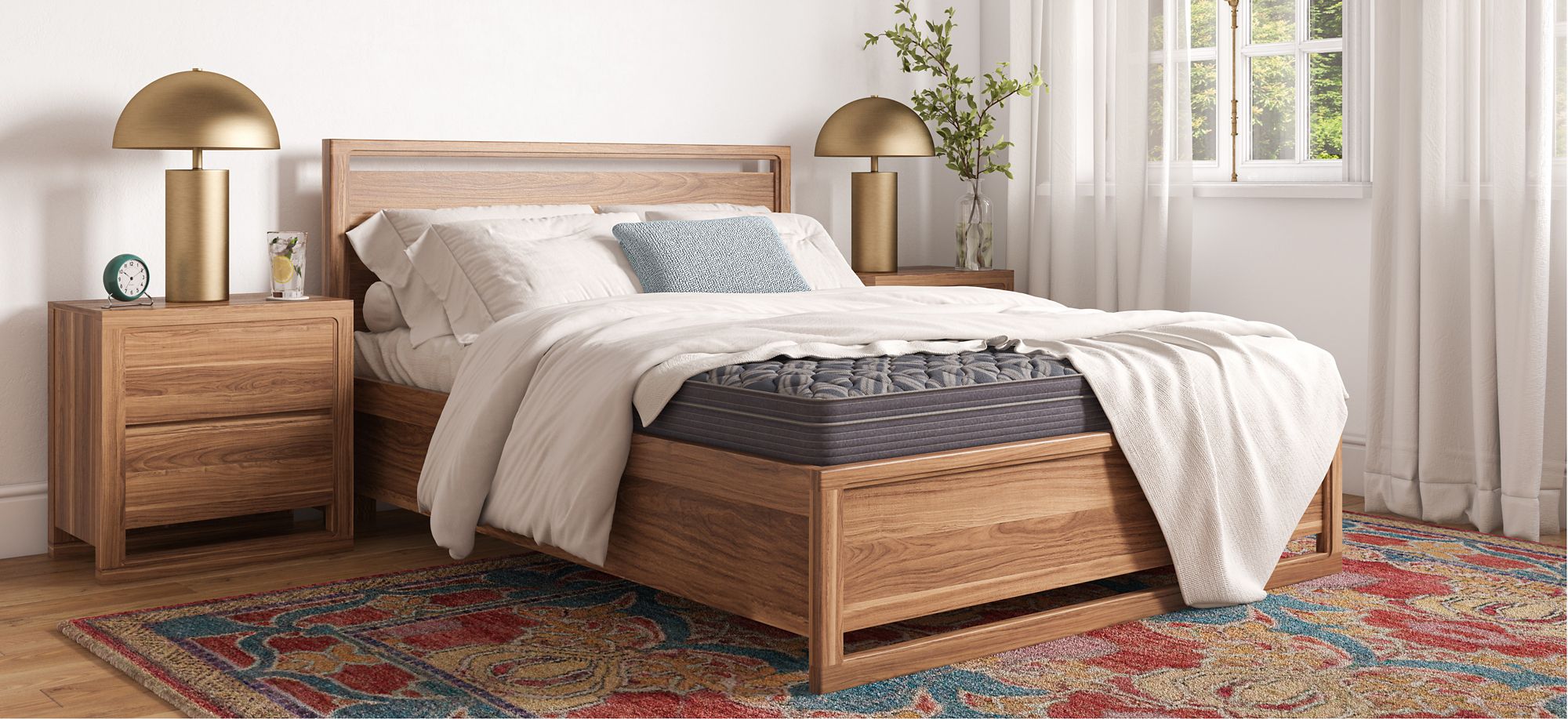 Aversa Platform Bed in Light Cherry by Bellanest