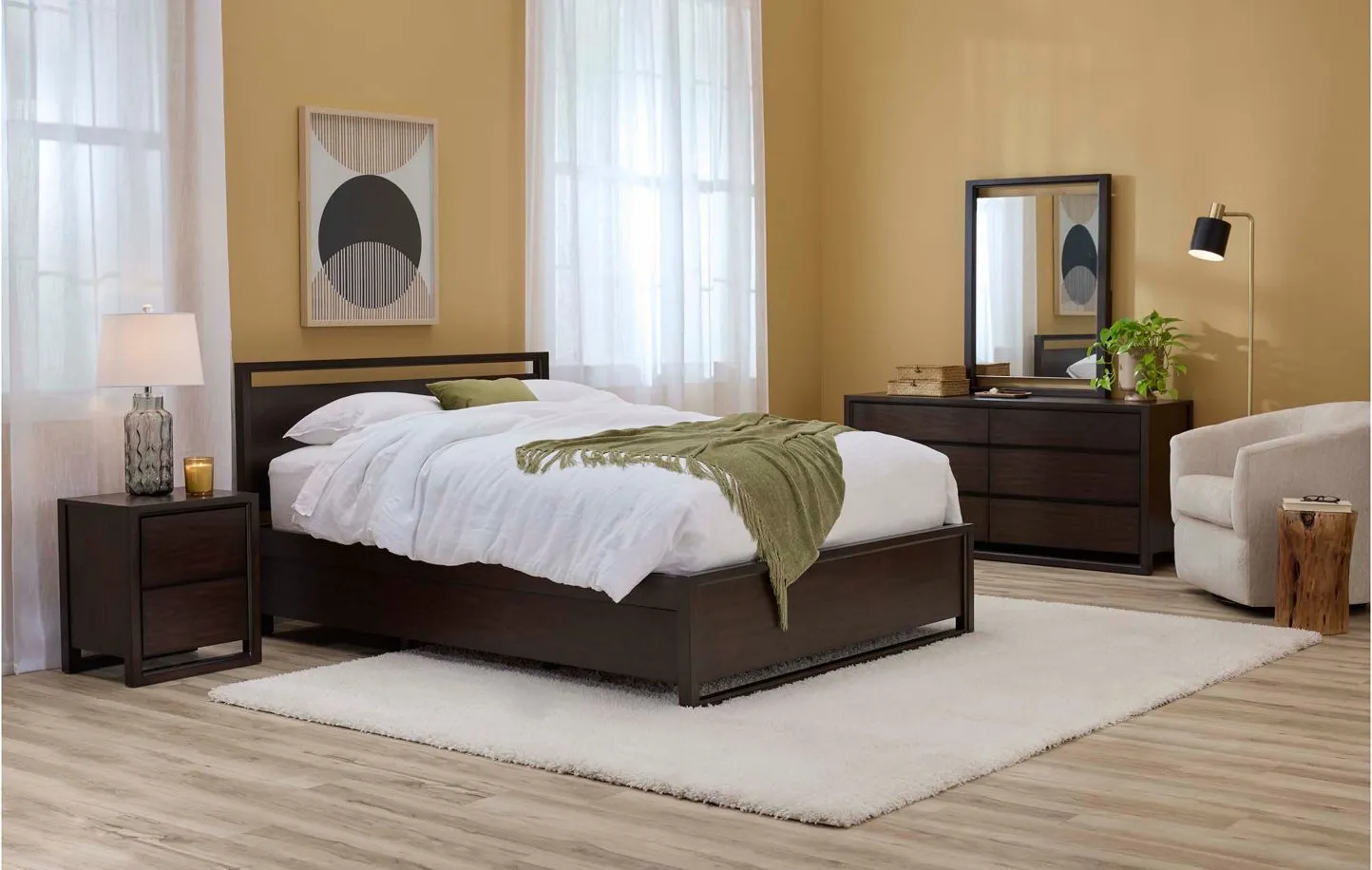 Aversa Platform Bed in Brown by Bellanest