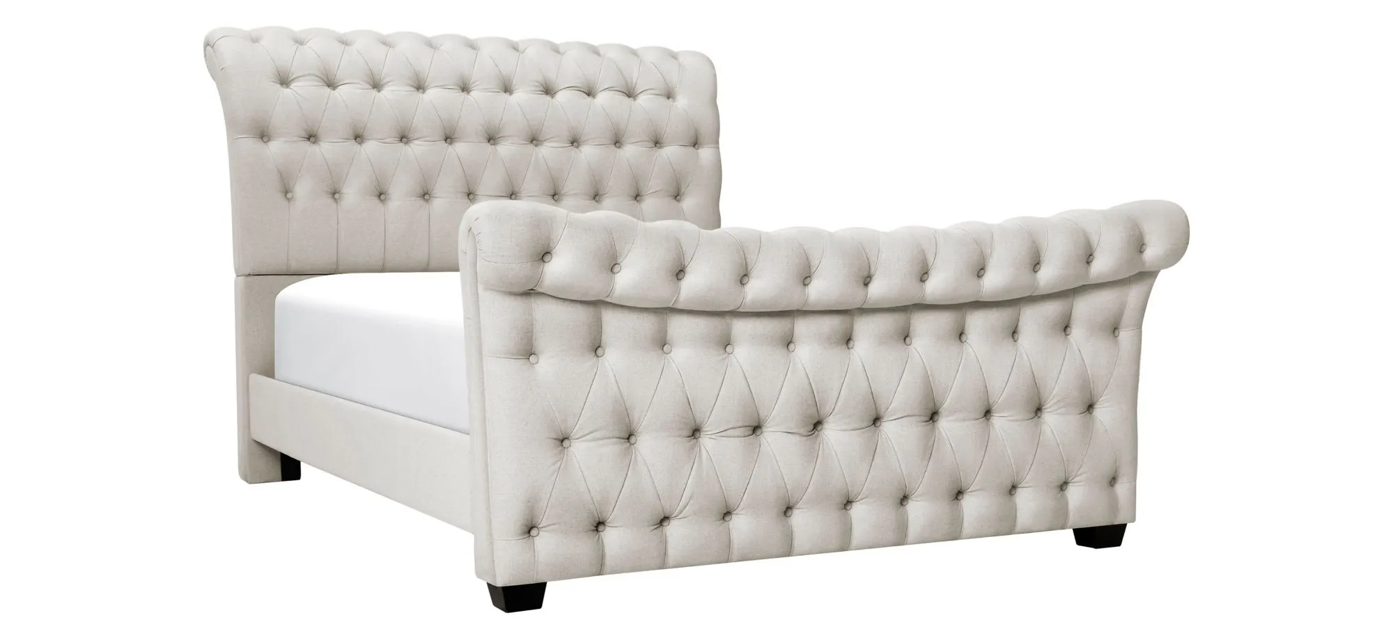 Odette Upholstered Sleigh Bed in Stone by Hillsdale Furniture