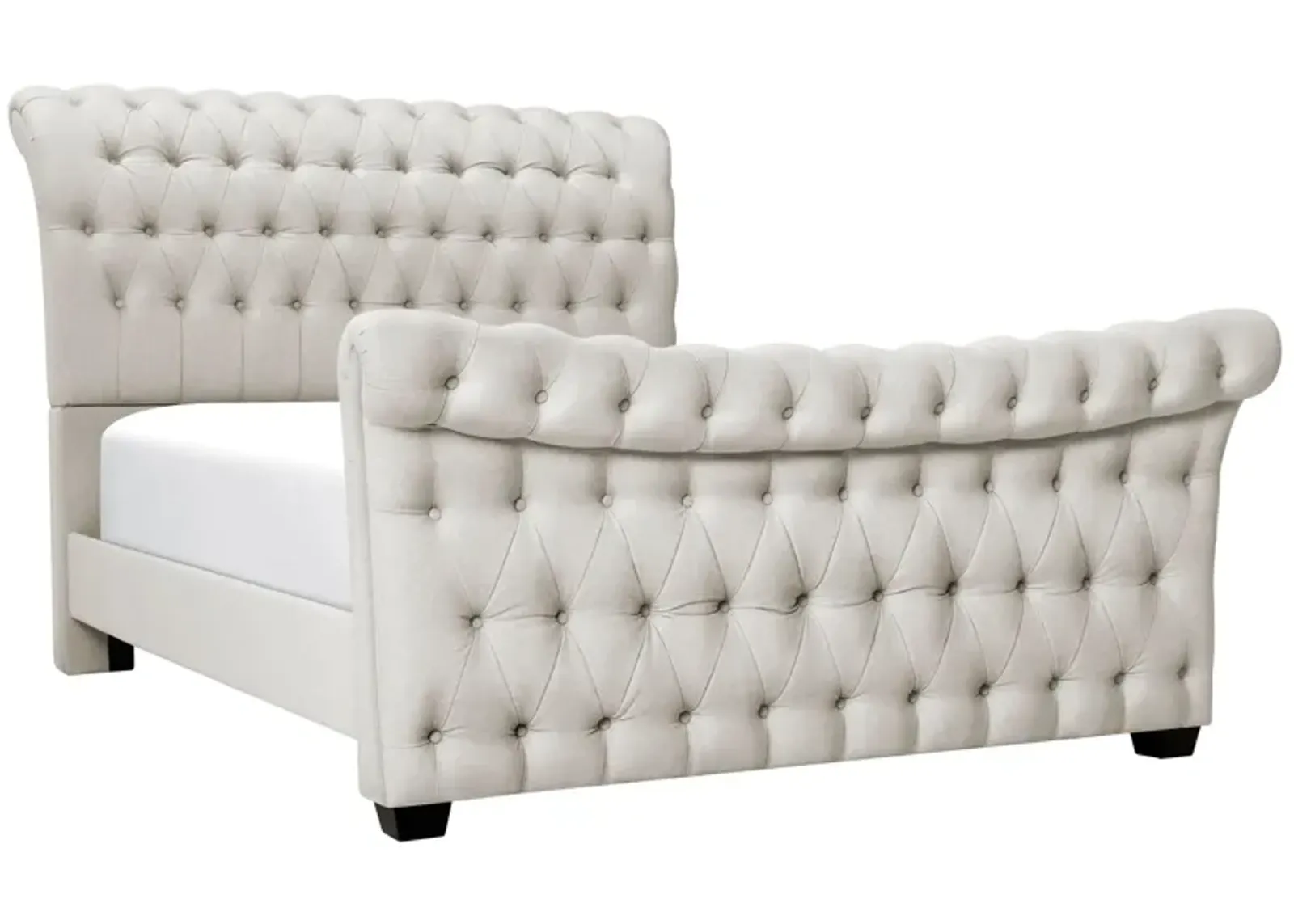 Odette Upholstered Sleigh Bed in Stone by Hillsdale Furniture