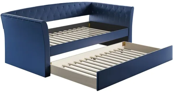 Patrick Faux Leather Daybed with Rolling Trundle Set