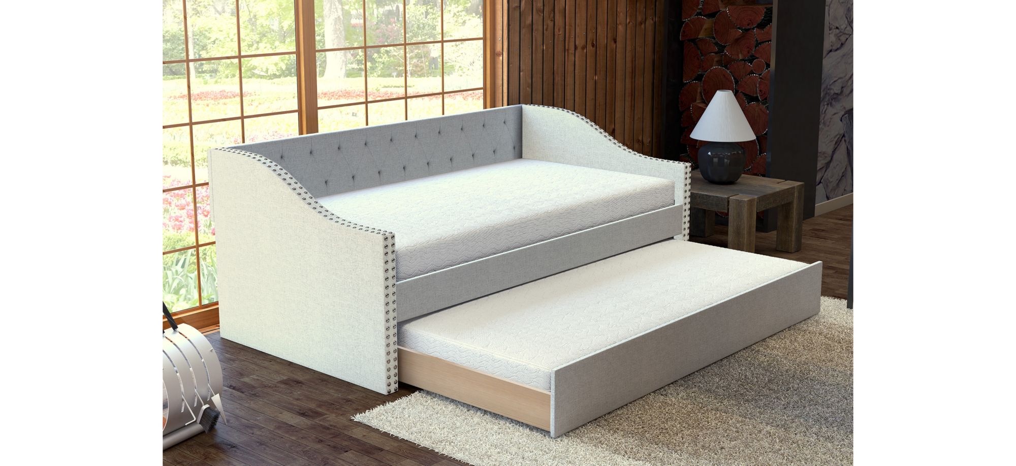 Mandrake Fabric Daybed with Trundle Set