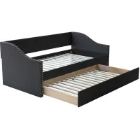 Mandrake Fabric Daybed with Trundle Set in Black by Boyd Flotation