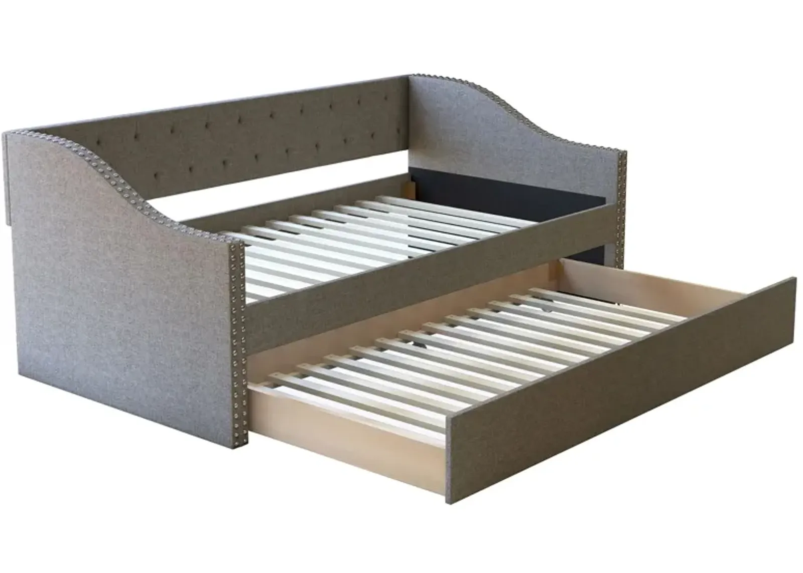 Mandrake Fabric Daybed with Trundle Set in Gray by Boyd Flotation