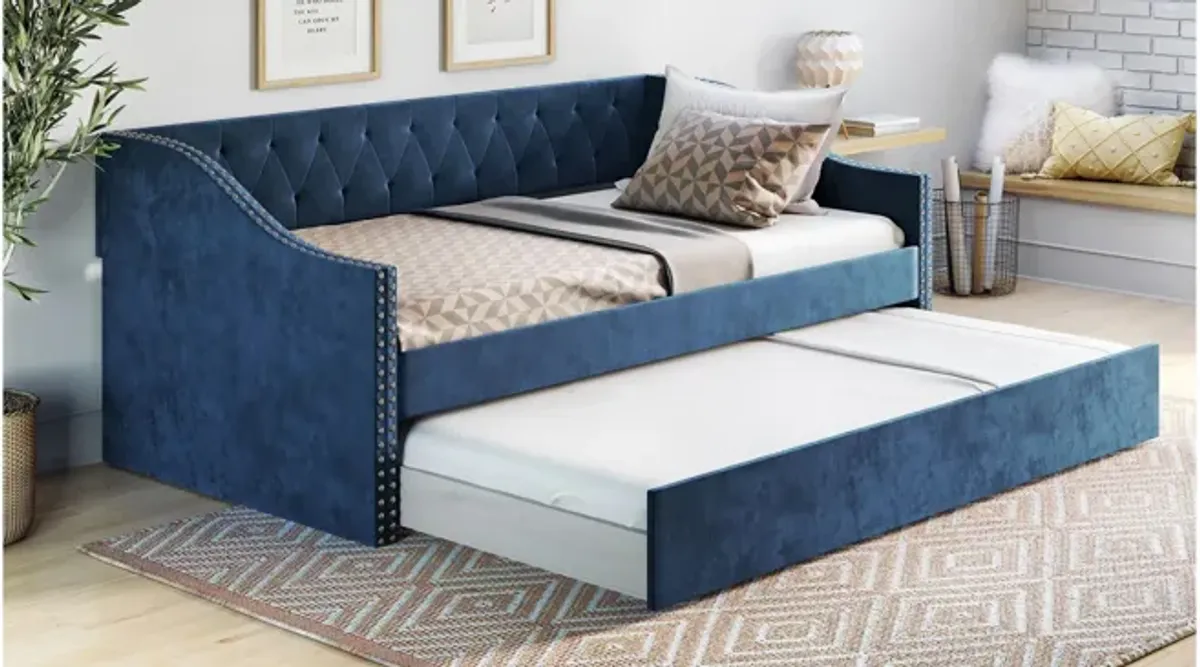 Dexter Velour Daybed with Trundle Set