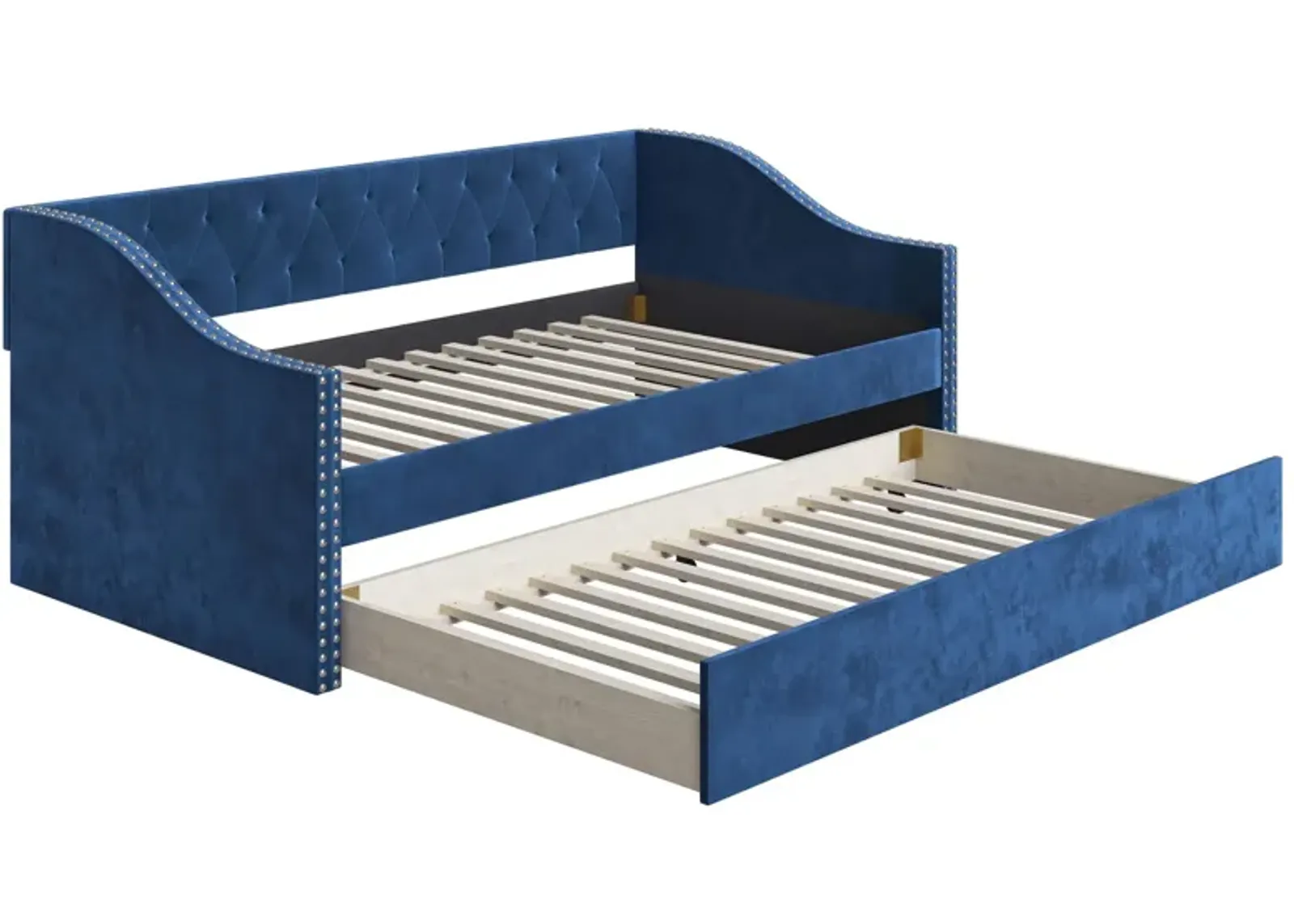 Dexter Velour Daybed with Trundle Set in Blue by Boyd Flotation